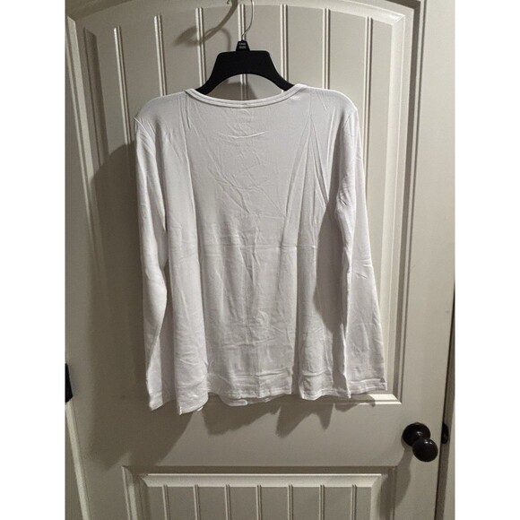 NWT White Ribbed Long sleeve top Womens Sz XL - Picture 5 of 5